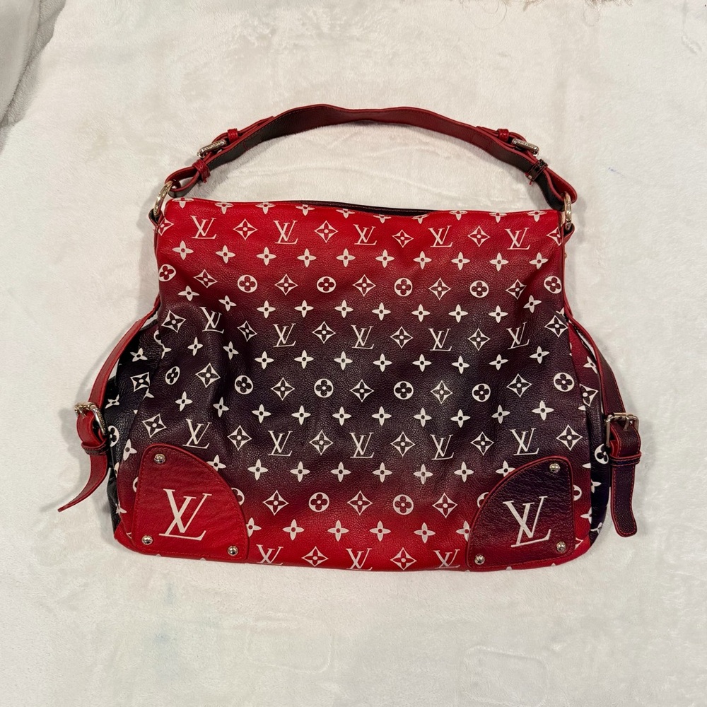 Louis Vuitton Red and Black Monogram Shoulder Bag